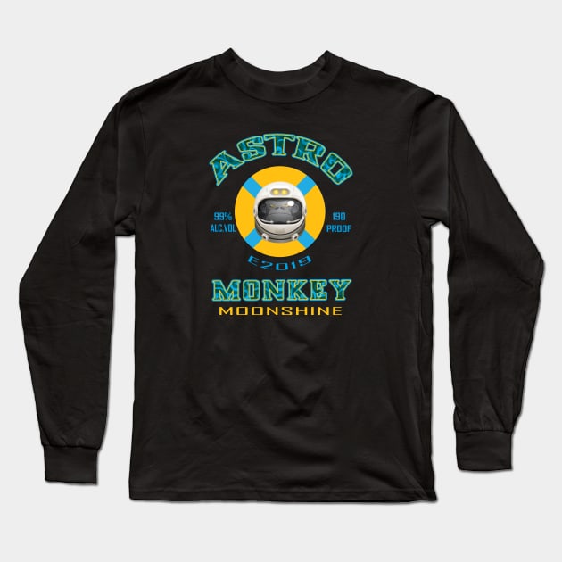 Astro Monkey Moonshine 2 Long Sleeve T-Shirt by Fuckinuts